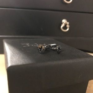 Black Screw Earrings